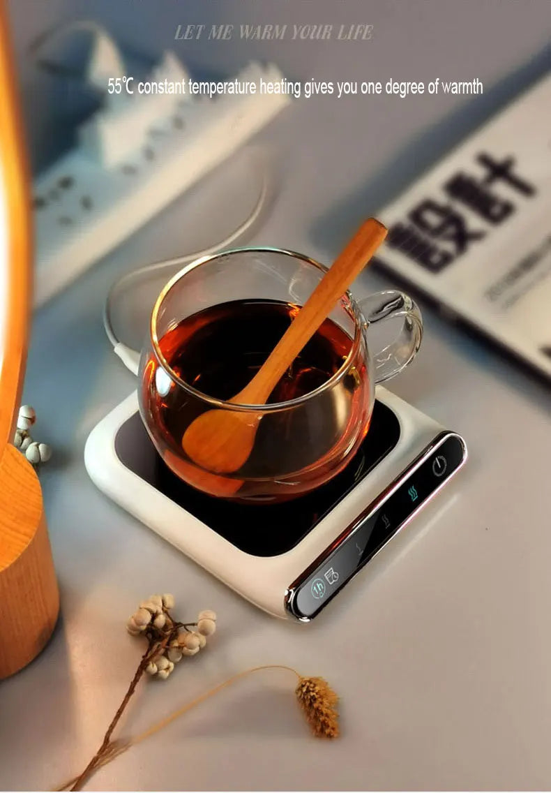 USB Taşınabilir Akıllı Kahve Isıtıcı – 3 Kademeli Sıcaklık Ayarlı, Ev ve Ofis Masası İçin Elektrikli İçecek Isıtıcı