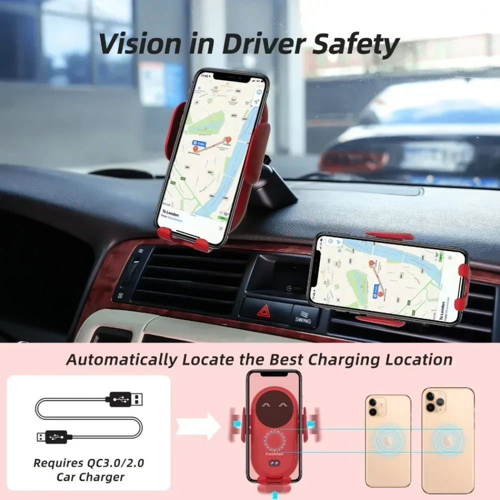 FASHION 15W Hızlı araba şarj ve telefon tutucu